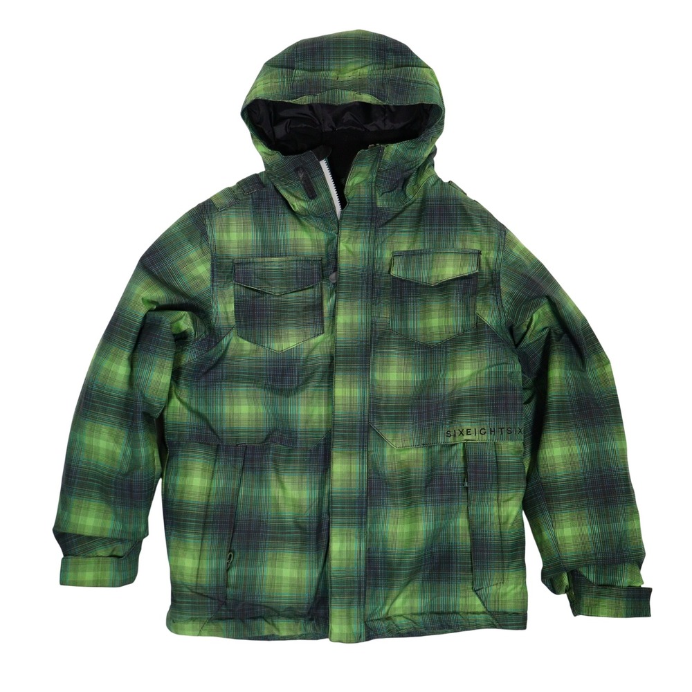686 Youth Evolution Insulated Jacket Waterproof Snowbard Green Youth L EUC